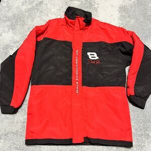 Winners Circle Vintage NASCAR Coat Mens Large Budweiser Dale Earnhardt Jr Red 8
